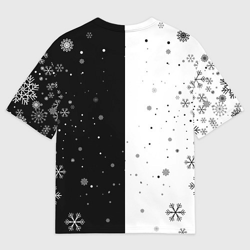 Мужская футболка оверсайз Новогодние два кота кувыркаются / 3D-принт – фото 2