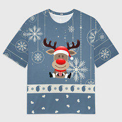 Мужская футболка оверсайз New Years Deer