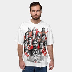 Футболка оверсайз мужская Бумажный дом Герои ограбления, цвет: 3D-принт — фото 2