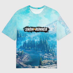Мужская футболка оверсайз SnowRunner СноуРаннер логотип