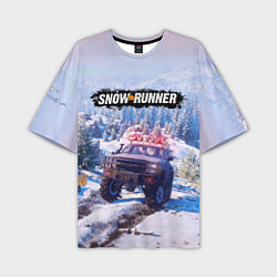 Мужская футболка оверсайз SnowRunner Гонки по бездорожью