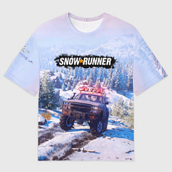 Мужская футболка оверсайз SnowRunner Гонки по бездорожью