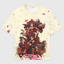 Мужская футболка оверсайз ЛИГА ЛЕГЕНД JINX ARCANE