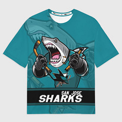 Мужская футболка оверсайз San Jose Sharks, Сан Хосе Шаркс