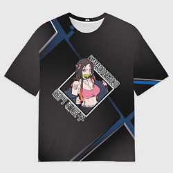 Мужская футболка оверсайз Незуко Камадо Nezuko Kamado, Клинок, рассекающий д