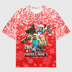 Футболка оверсайз мужская НОВОГОДНИЙ МАЙНКРАФТ, НОВЫЙ ГОД 2022,, цвет: 3D-принт