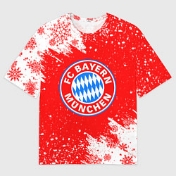 Футболка оверсайз мужская НОВОГОДНИЙ BAYERN MUNCHEN СВИТЕР НОВОГОДНИЙ, цвет: 3D-принт