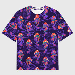 Футболка оверсайз мужская Грибы психоделика, цвет: 3D-принт