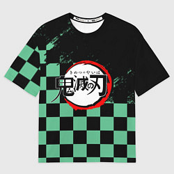 Мужская футболка оверсайз TANJIRO KAMAD, КЛИНОК РАССЕКАЮЩИЙ ДЕМОНОВ