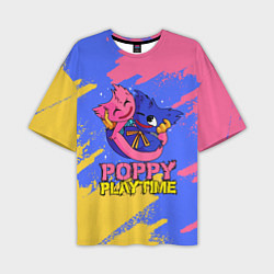Футболка оверсайз мужская Huggy Wuggy and Kissy Missy Poppy Playtime, цвет: 3D-принт