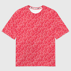 Футболка оверсайз мужская Моя Любовь сердечки, цвет: 3D-принт