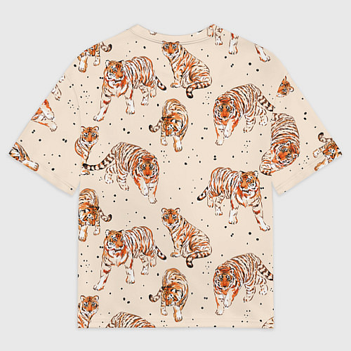 Мужская футболка оверсайз Тигриный Паттерн Символ 2022 Года / 3D-принт – фото 2