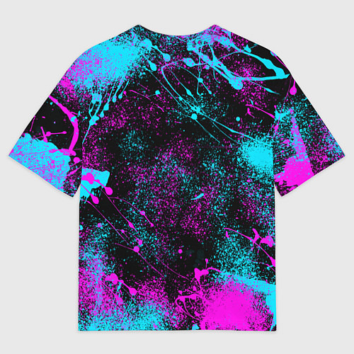 Мужская футболка оверсайз НЕОНОВЫЙ БТС NEON BTS / 3D-принт – фото 2