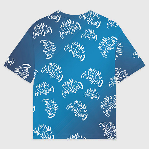 Мужская футболка оверсайз Merry Christmas Олень с подарком / 3D-принт – фото 2