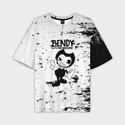 Мужская футболка оверсайз Bendy and the ink machine - Black & White