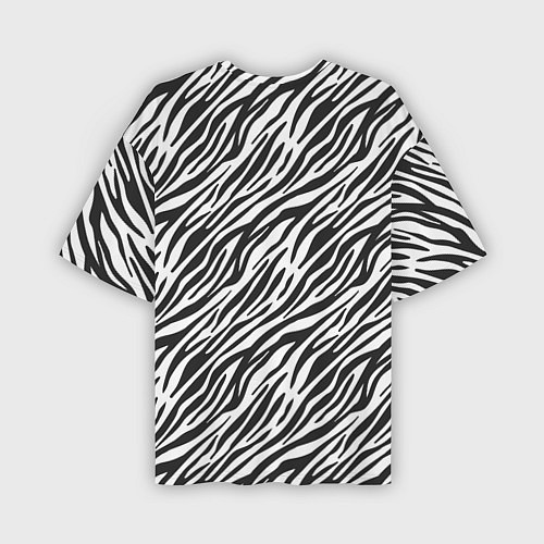 Мужская футболка оверсайз Чёрно-Белые полоски Зебры / 3D-принт – фото 2