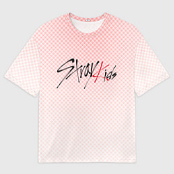 Футболка оверсайз мужская Stray kids лого, K-pop ромбики, цвет: 3D-принт