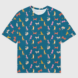 Футболка оверсайз мужская Тигрята на темном фоне, цвет: 3D-принт