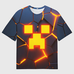 Футболка оверсайз мужская ОГНЕННЫЙ КРИПЕР 3D ПЛИТЫ FIRE CREEPER, цвет: 3D-принт