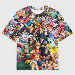 Футболка оверсайз мужская ВСЕ ГЕРОИ АНИМЕ ВАН ПИС ALL HEROES ONE PIECE, цвет: 3D-принт