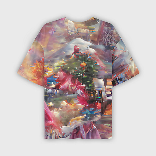 Мужская футболка оверсайз Ностальгия Рождества / 3D-принт – фото 2