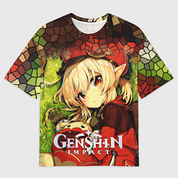 Мужская футболка оверсайз Кли - искорка из Genshin Impact