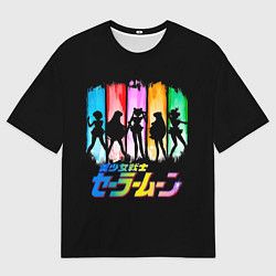 Мужская футболка оверсайз Воины в матросках - Сейлор Мун