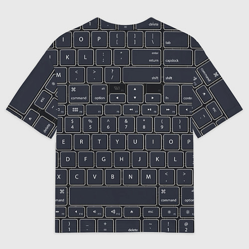 Мужская футболка оверсайз КЛАВИАТУРА КОМПЬЮТЕРНАЯ КНОПКИ / 3D-принт – фото 2