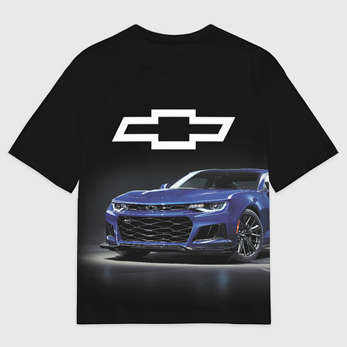 Мужская футболка оверсайз Chevrolet Camaro ZL1 Motorsport / 3D-принт – фото 2