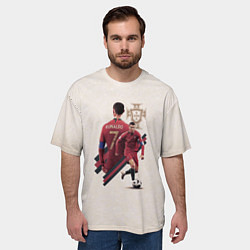 Футболка оверсайз мужская Криштиану Сборная Португалии, цвет: 3D-принт — фото 2