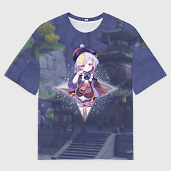 Мужская футболка оверсайз Цици Qiqi в примогеме, Genshin Impact Геншин импак