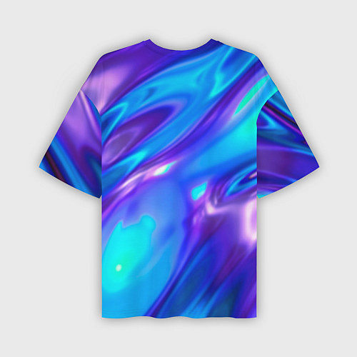 Мужская футболка оверсайз Neon Holographic / 3D-принт – фото 2
