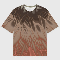Мужская футболка оверсайз Коллекция Rays Лучи Коричневый Абстракция 662-27-w