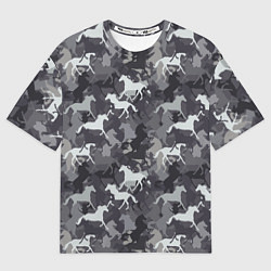 Футболка оверсайз мужская Табун Лошадей, цвет: 3D-принт