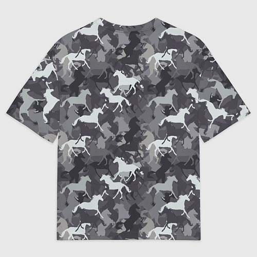 Мужская футболка оверсайз Табун Лошадей / 3D-принт – фото 2