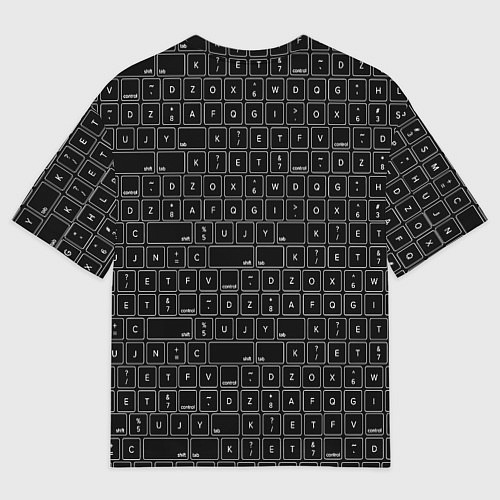 Мужская футболка оверсайз КЛАВИАТУРА КЛАВИШИ / 3D-принт – фото 2