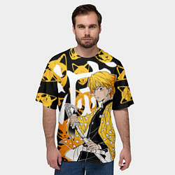 Футболка оверсайз мужская ЗЕНИЦУ ZENITSU СТИЛЬ ГРОМА, цвет: 3D-принт — фото 2