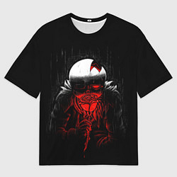 Мужская футболка оверсайз UNDERTALE SANS BLOOD ROSE