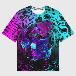 Футболка оверсайз мужская KDA NEON GRAFFITI LEAGUE OF LEGENDS, цвет: 3D-принт