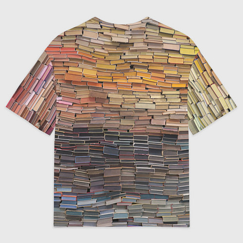 Мужская футболка оверсайз Книжные кирпичики знаний / 3D-принт – фото 2