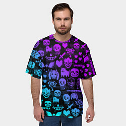Футболка оверсайз мужская UNDERTALE NEON PATTERN УЗОР, цвет: 3D-принт — фото 2