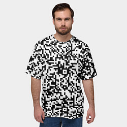 Футболка оверсайз мужская Стиль QR код, цвет: 3D-принт — фото 2