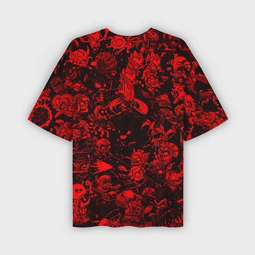 Мужская футболка оверсайз DOTA 2 HEROES RED PATTERN ДОТА 2 / 3D-принт – фото 2