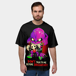 Футболка оверсайз мужская DONT TALK TO ME BEFORE BREAKFAST - Evangelion, цвет: 3D-принт — фото 2