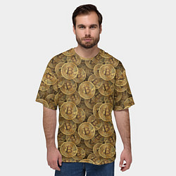 Футболка оверсайз мужская Bitcoins, цвет: 3D-принт — фото 2