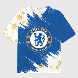 Мужская футболка оверсайз НОВОГОДНИЙ ЧЕЛСИ, CHELSEA НОВЫЙ ГОД
