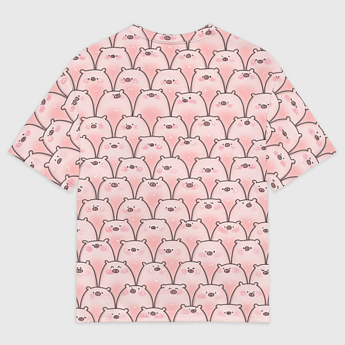 Мужская футболка оверсайз Пухлые хрюни / 3D-принт – фото 2