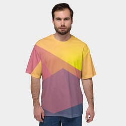 Футболка оверсайз мужская Рассвет в горах искусства, цвет: 3D-принт — фото 2