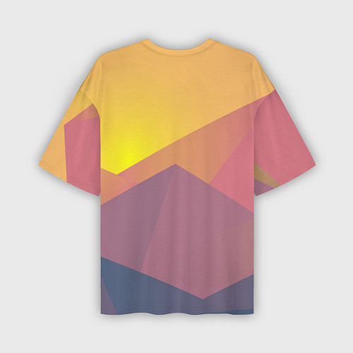 Мужская футболка оверсайз Рассвет в горах искусства / 3D-принт – фото 2
