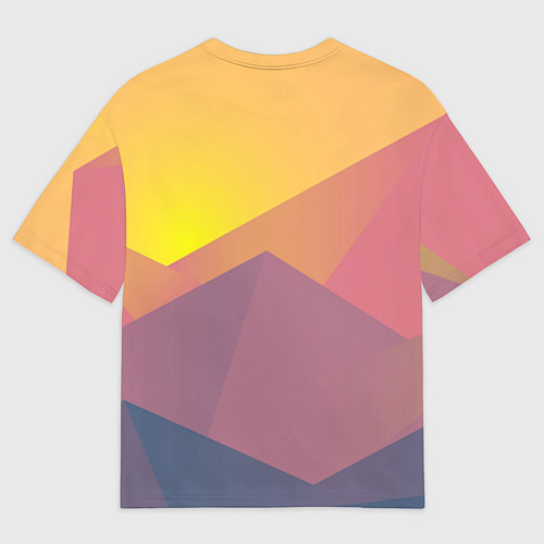 Мужская футболка оверсайз Рассвет в горах искусства / 3D-принт – фото 2
